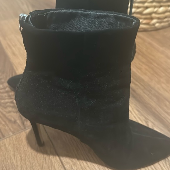 Black Ankle Suede Booties - Picture 1 of 4